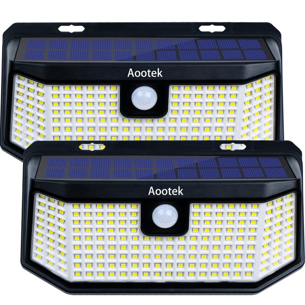 Aootek 120 led solar deals outdoor motion sensor lights